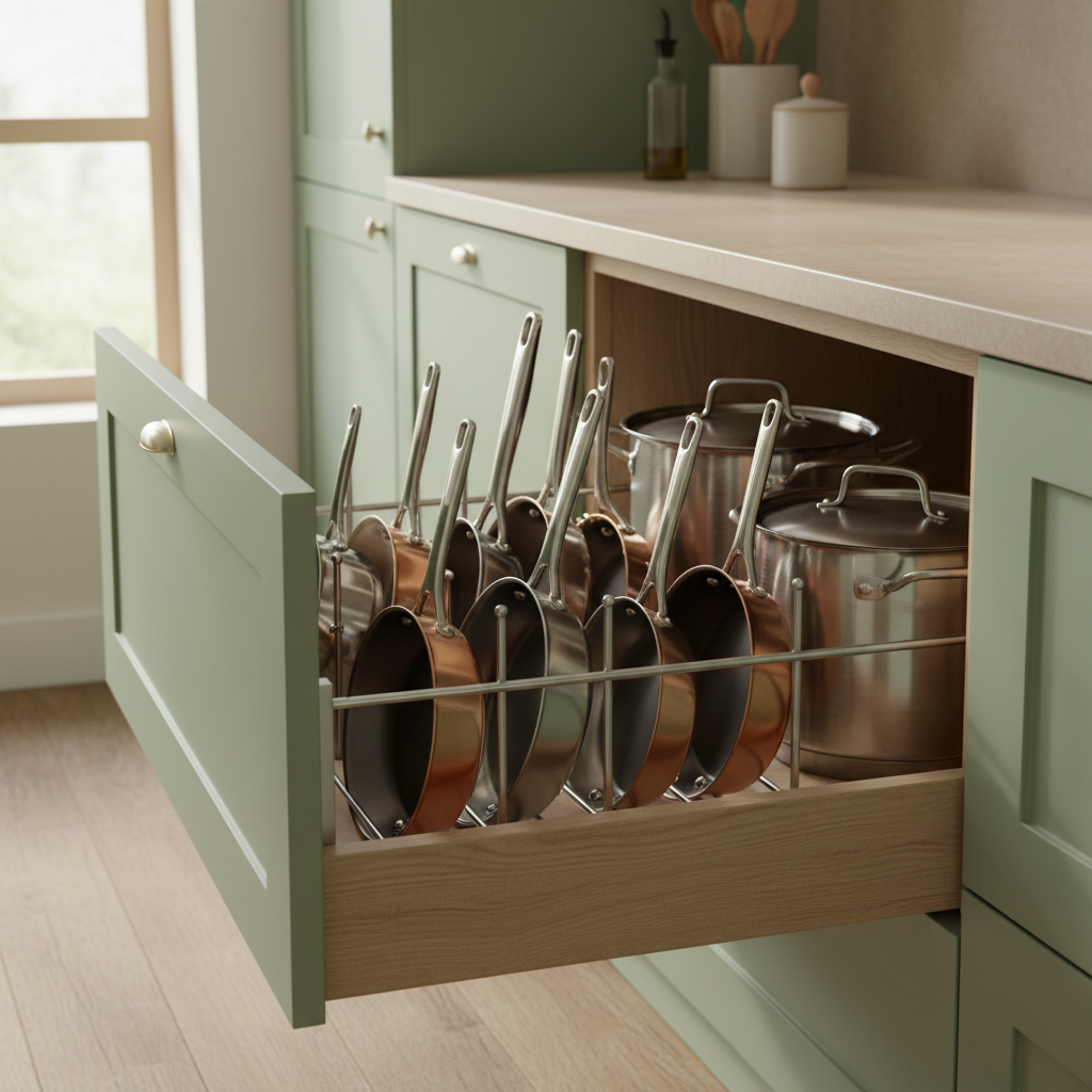 Vertical Divider Placement, Not Bin Stacking: What Produces Accessible, Clutter-Free Storage with a Pot and Pan Organizer for Deep Cabinets