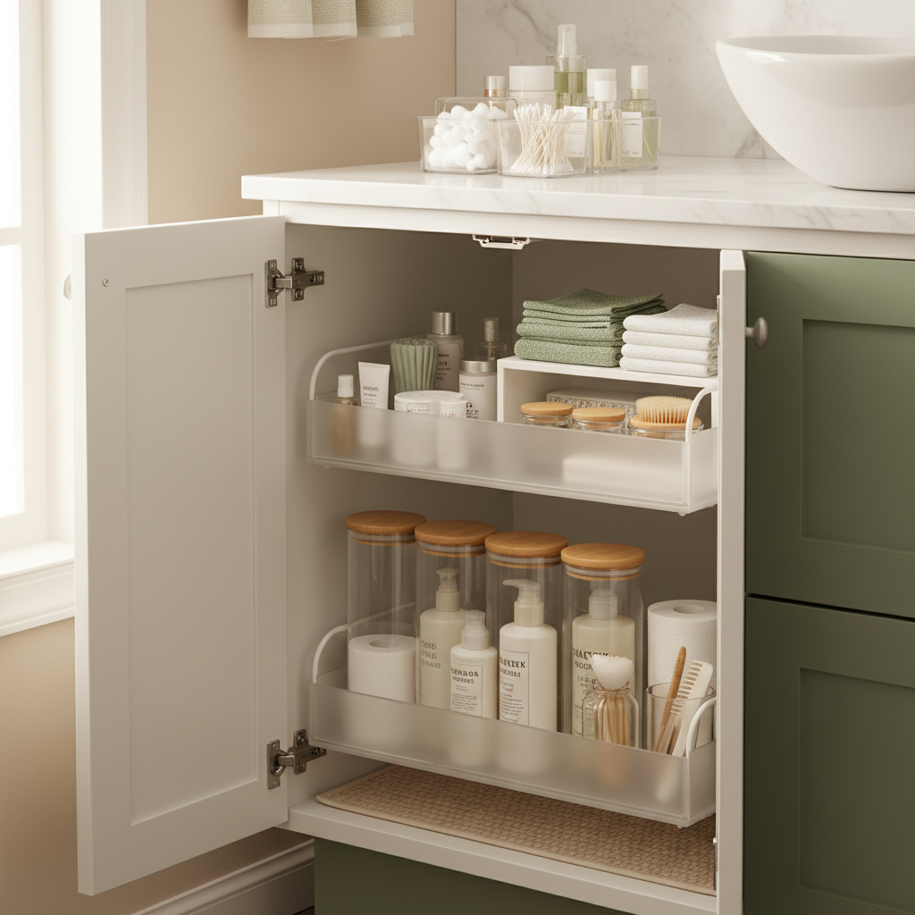 Why Under Sink Storage Often Fails in a Small Bathroom — and How to Fix It Without Drilling a Single Hole