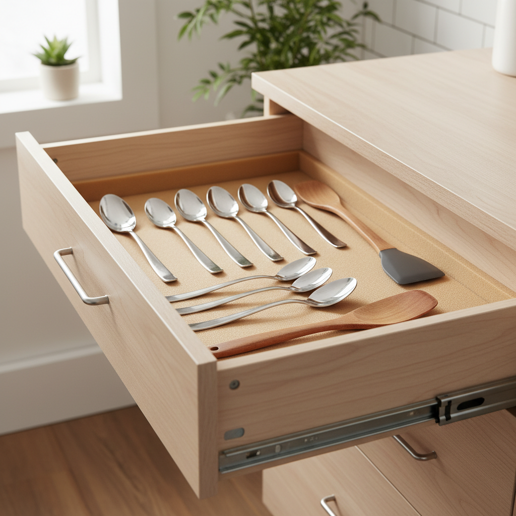 Cabinet Shelves That Slide Everything Around: What a Non Slip Drawer Liner Actually Solves in a Kitchen