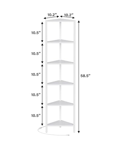 6-Tier Corner Bookshelf with LED Light, Corner Shelf - view 2