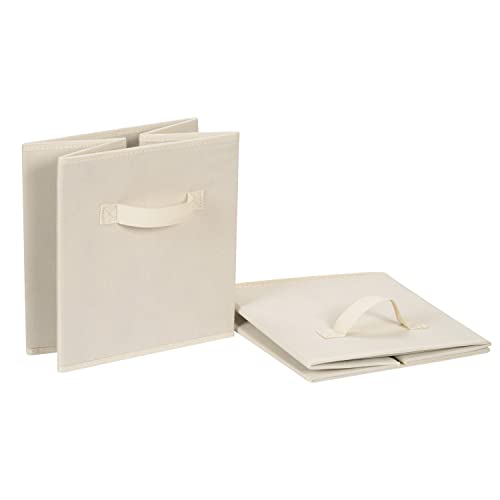 Collapsible Fabric Storage Cube Bins Organizer with Handles for Organization and Organizing Solution, 13"x13"x13", Beige, 6-Pack - view 3