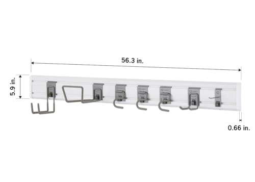 9Pc Heavy Duty Wall Track Storage Kit, 2 PVC 28" Panels, 7 Hooks - view 5