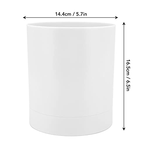 Utensil Holder, 360 Degree Rotating Utensil Holder with 3 Compartment and Non Slip Base Kitchen Organizer for Countertop Storage, Tableware Crock, Utensil Crocks, Chopstick Rack (White) - view 2