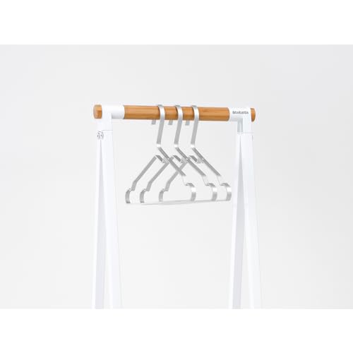Linn Clothes Rack, Compact - Free Standing Clothing Rail - Clothes Storage - Hang, Air, or Dry Clothes - Sturdy Steel Frame & Bamboo Rod - 19 x 13 x 67 inches - White - view 4