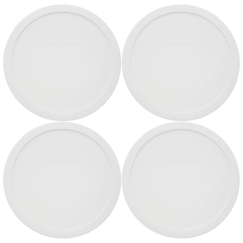 F-5-PC (1.5Qt) French White Plastic Lids (4-Pack) - Made in USA