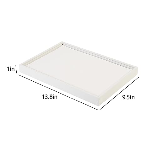 2Pcs/Set Stackable Ring Organizer Tray Beige Velvet Ring Earring Stud Jewelry Display Holder Tray for Store Selling or Home Show Storage - view 7