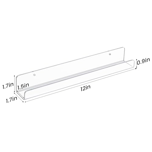 8 Pcs 12" Vinyl Record Wall Mount Shelves, Clear Acrylic Display - view 3