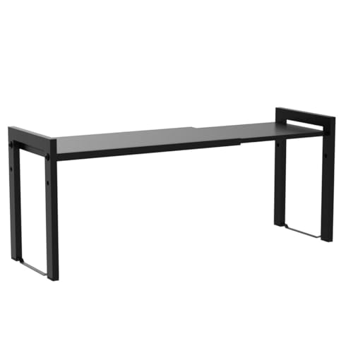 Expandable Cabinet Shelf 7.9"D Adjustable Countertop Riser Metal Rack Black - view 5