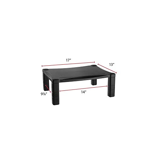 Single-Level Monitor Stand, 17" X 13.25" X 3" To 6.5", Black, Supports 50 Lbs - view 3