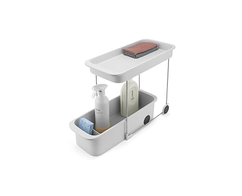 CupboardStore 2-Tier Easy-Access Wheeled Storage Caddy – Under-Sink Kitchen Organizer, Made from Recycled Plastic