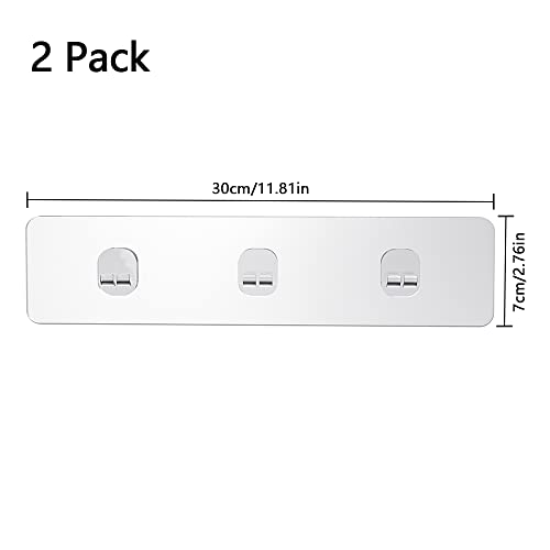 2-Pack Shower Caddy Adhesive Strong Sticky Waterproof Heavy-duty Wall Stick Adhesives Hook Strip Nail Free Transparent Adhesive Pad for Kitchen Racks, Bathroom Shelves, Storage Organizers - view 3