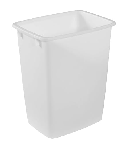 Small Kitchen Bathroom Trash Can, 9 Gallons, White, Waste Basket for Under Counter Office/Bedroom/Bathroom, Plastic