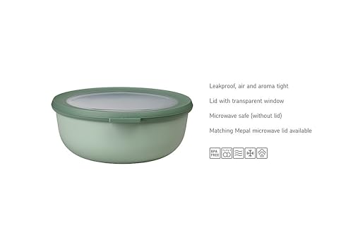 Multi Bowl Cirqula 3-Piece Set – Food Storage Container with Lid - Suitable as Airtight Storage Box for Fridge & Freezer, Microwave Container & Servable Dish - 350, 750, 1250ml - Nordic Sage - view 4