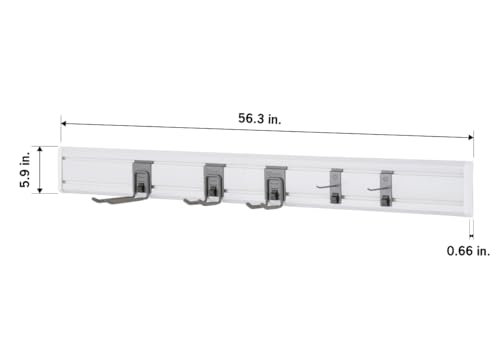 7-Pc Heavy Duty Wall Track Storage Kit, 2 PVC 28" Panels, 5 Hooks - view 3