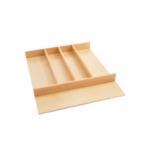 Trim-to-Custom-Fit Wooden Silverware Drawer Divider Organizer