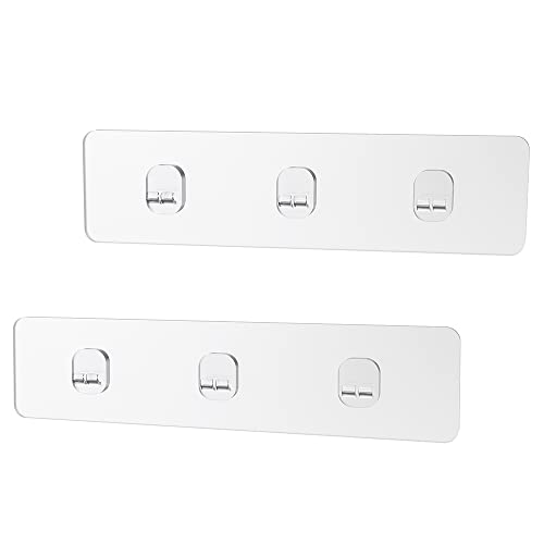 2-Pack Shower Caddy Adhesive Strong Sticky Waterproof Heavy-duty Wall Stick Adhesives Hook Strip Nail Free Transparent Adhesive Pad for Kitchen Racks, Bathroom Shelves, Storage Organizers