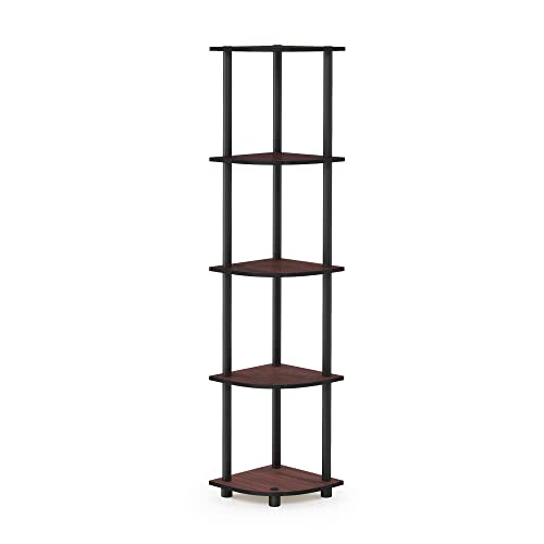 Turn-N-Tube Corner Display Rack and 3-Tier Compact Shelf Unit, Dark Cherry/Black - view 6
