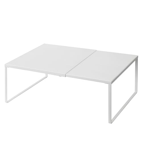 Expandable Cabinet Shelf, Shelf Riser for Cabinets, 11.8" White
