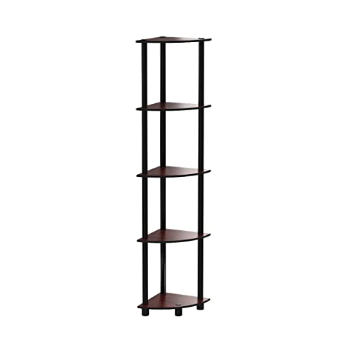 Turn-N-Tube Corner Display Rack and 3-Tier Compact Shelf Unit, Dark Cherry/Black - view 5