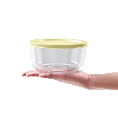 12-Piece Glass Food Storage Containers Set (6 Containers + 6 BPA-Free Lids) | 4-Cup, Leakproof | Microwave, Freezer, Oven & Dishwasher Safe | Ideal for Meal Prep & Pantry Organization, Yellow - view 2
