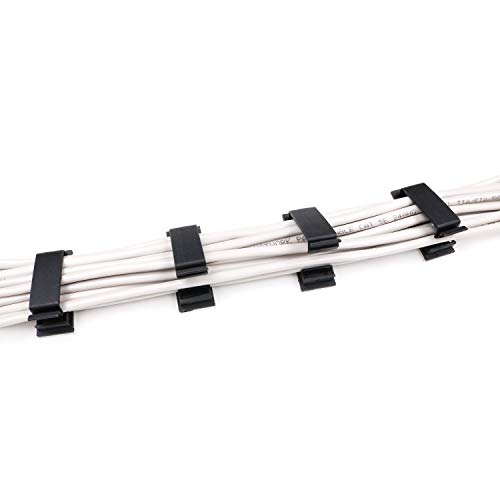 Cable Clips 3M Adhesive, Multipurpose Wire Clamps for Cable Management and Cable Runs - 50 Pack Black Bundled with 10 Reusable Cable Ties - view 4