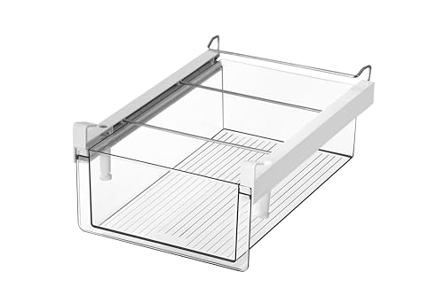 Large Fridge Drawer Organizer 14in-20in Upgradation Refrigerator Undershelf Drawer, Extra-Deep Storage Deli Meat, Cheese, Eggs, Fruit, Vegetable