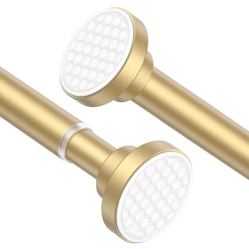 Tension Shower Curtain Rod No-Drill Anti-Slip 28-48 in 1", Gold