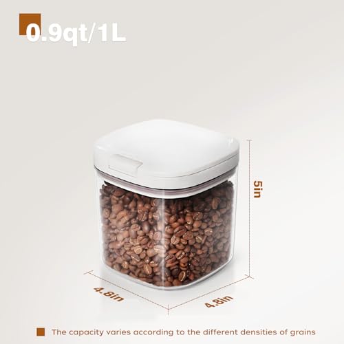 1 Qt Pop-Top Cereal Storage Container, White - view 2