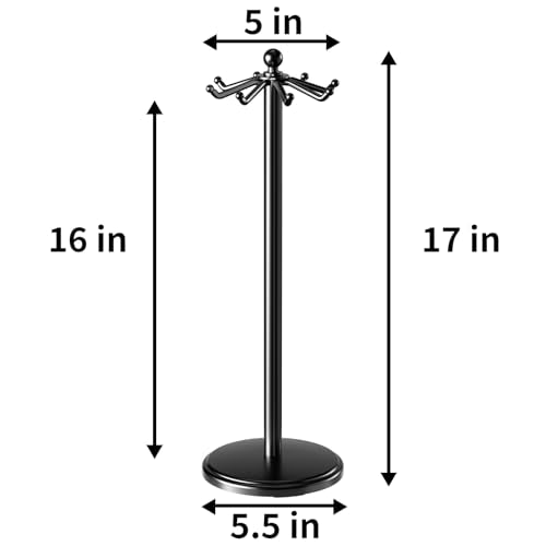 Kitchen Countertop Rotating Utensil Holder, Stainless Steel, Black - view 4