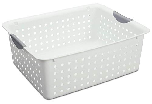Large Ultra Plastic Basket with Handles, 6 Count, and Medium Ultra Plastic Basket with Handles, 12 Count Storage Solution System for Home - view 2