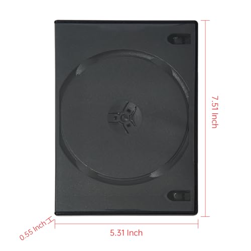 10 Pack 14mm Black Standard Double Capacity DVD Case and Outter Clear Sleeve - view 2