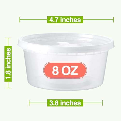 100 Set 8 oz Deli Containers with Lids Airtight To Go Containers - view 2