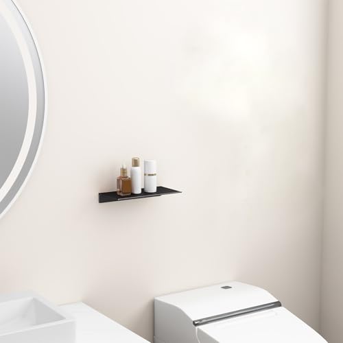 8 inch Small Floating Shelf for Wall Organizer & Storage, Mini Display Shelf, Metal Wall Shelf for Bathroom, Living Room, Kitchen, Bedroom(Matte Black) - view 6