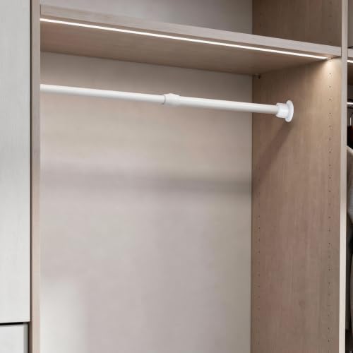 6 Pack Cupboard Bars Tension Rod Spring Extendable Curtain Rods White Adjustable Tensions Rods for Shower Closet Bathroom Kitchen Cupboard Wardrobe Bookshelf DIY Projects (9.8 to 15.7 Inches) - view 5