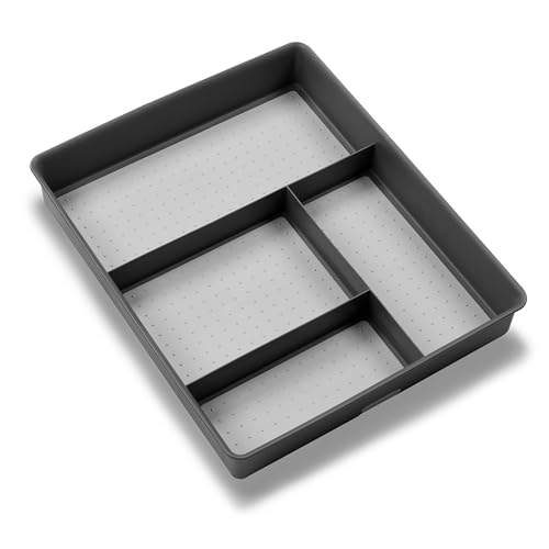 Classic 4 Compartment Drawer Organizer, Granite