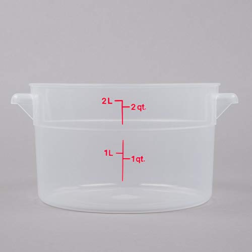 Cambro 2 Qt Round Storage Container With Lid Translucent And Measuring Cup/Container Kit/Kitchen Organization Set - view 2
