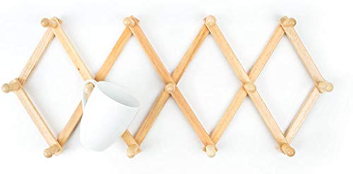 Expanding Beechwood Coffee Mug Wall Rack