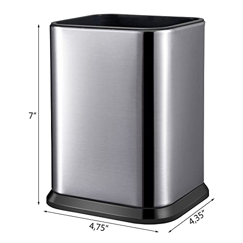 Stainless Steel Kitchen Utensil Holder for Countertop, Spoon Spatula Organizer,Modern Rectangular Large Cooking Utensil Caddy Counter,Utensil Crock Silver - view 5