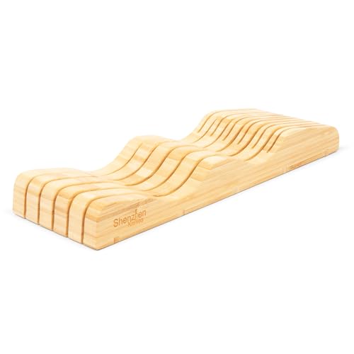 Bamboo In-Drawer Knife Block – 11 Slot, Holds 10-12 Knives