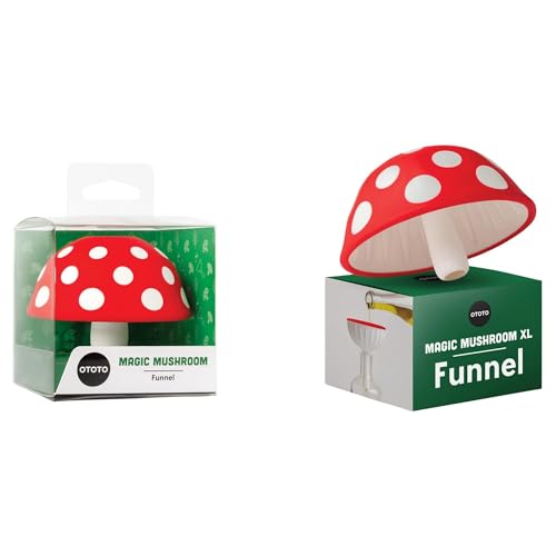 Magic Mushroom Small and Magic Mushroom XL Foldable Kitchen Funnel - Bundle of 2 Fun Kitchen Gadgets
