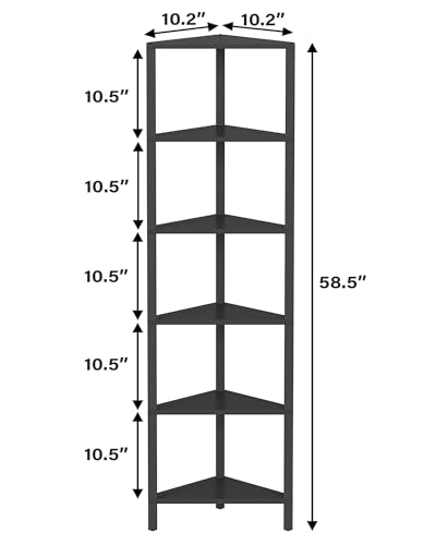 Corner Shelf, 6-Tier Corner Bookshelf for Small Space - view 2