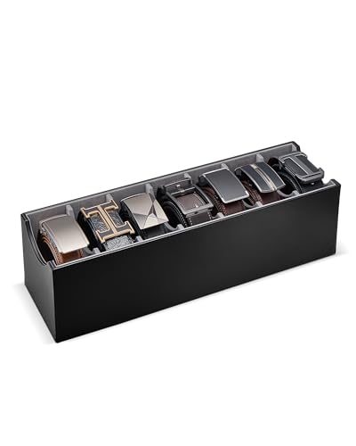 Belt Organizer for Closet, Belt Box & Storage Drawer -Black