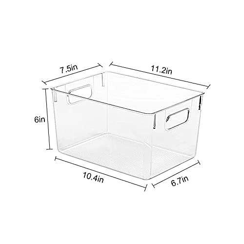 4 Pack Kitchen Organizers-Clear Plastic Storage Bins - view 6