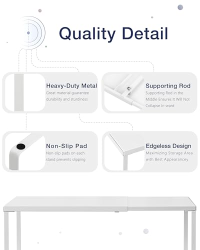 Expandable Cabinet Shelf, Shelf Riser for Cabinets, 11.8" White - view 4