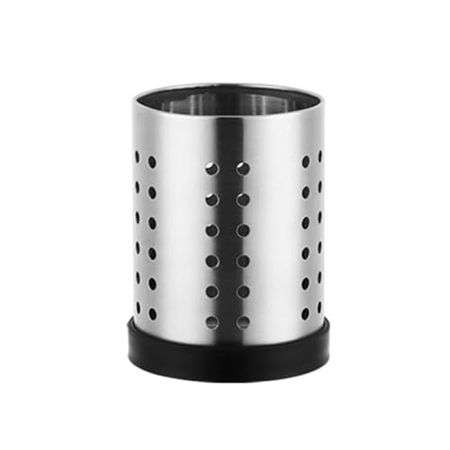 Stainless Steel Utensil Holder for Kitchen, Utensil Holder Drainer Basket for Countertop, Chopstick Spoon Spatula Holder Dryer Rack, Utensil Caddy for Cooking Utensils Holder, Silver, Small, 1pc