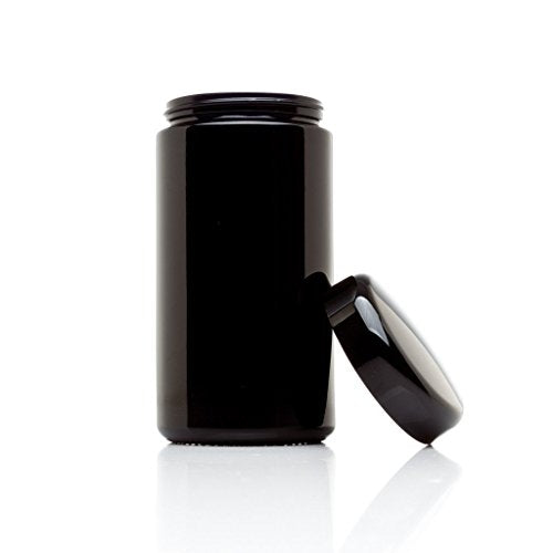 Classic UV Glass Jar 400ml (13.53 fl oz) Airtight Black Screw-Top Container for Coffee, Tea, Spices, Dried Goods, Kitchen Storage Jar - view 2