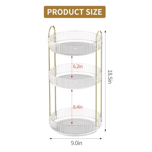 360° Rotating Makeup Organizer, Large Capacity Skincare & Cosmetics Storage - view 5