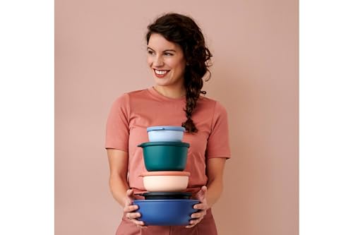 Multi Bowl Cirqula 3-Piece Set – Food Storage Container with Lid - Suitable as Airtight Storage Box for Fridge & Freezer, Microwave Container & Servable Dish - 350, 750, 1250ml - Nordic Sage - view 2