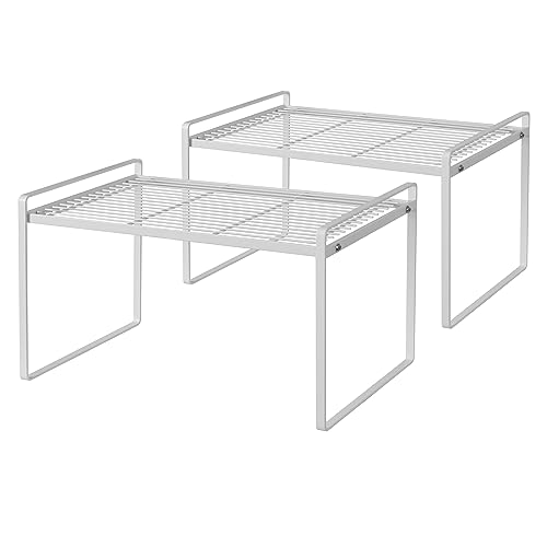 Cabinet Shelf Organizer, Pantry Shelf Rack, White 16.1x10.6x9.5