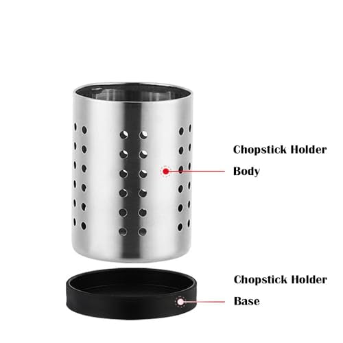 Stainless Steel Utensil Holder for Kitchen, Utensil Holder Drainer Basket for Countertop, Chopstick Spoon Spatula Holder Dryer Rack, Utensil Caddy for Cooking Utensils Holder, Silver, Small, 1pc - view 4